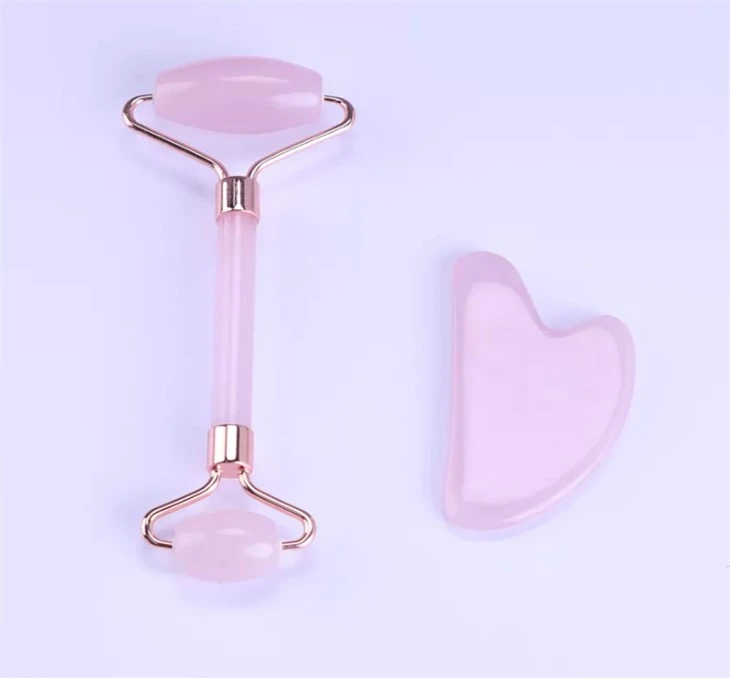 새로운 다채로운 비취 롤러 및 Gua Sha 세트