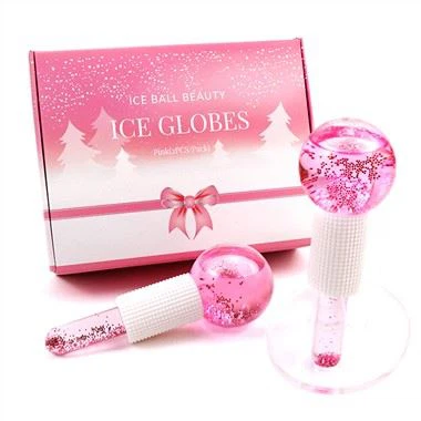 분홍색 반짝이는 얼음 냉각 지구