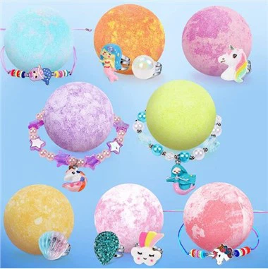 유니콘 인어 고리가있는 깜짝 목욕 폭탄