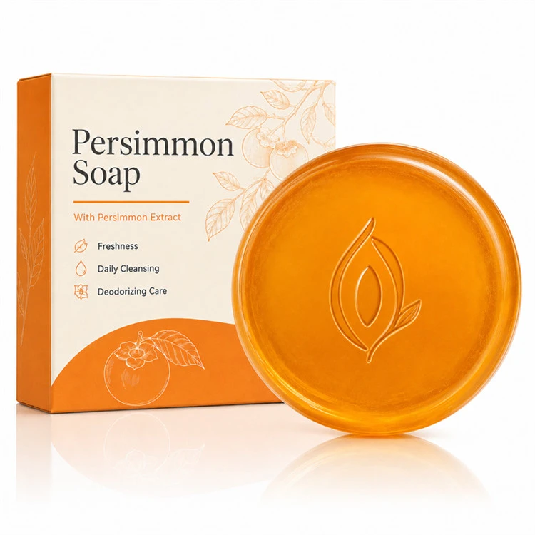 Private label persimmon soap bar with custom packaging Private label persimmon soap bar with custom packaging