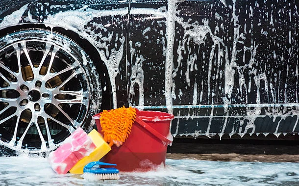 wash car with soap wash car with soap